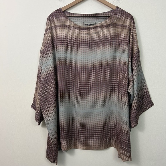 bryn Walker Tops - NEW Bryn Walker Resort Shirt Womens 2X New Geometric Print Oversized Boxy Top